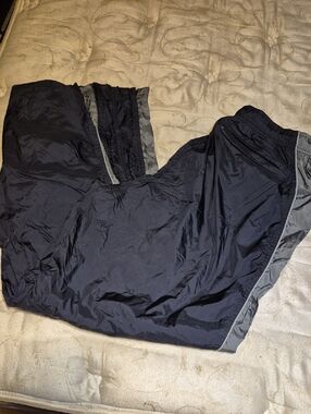 Russell Athletic Black Nylon Track Pants with Gray Lining